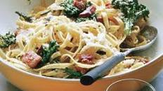 Lemon Fettuccine with Broccoli and Pancetta "Croutons"