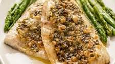 Lemon Garlic Branzino with Olives + Capers