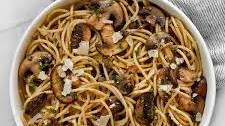 Lemon Garlic Mushroom Spaghetti
