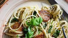 Lemon Garlic Scallop Pasta