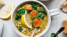 Lemon Rice Soup (Vegan)