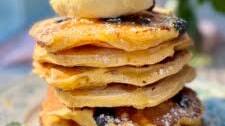 Lemon Ricotta Blueberry Pancakes with Whipped Honey Butter