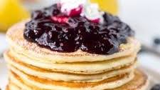 Lemon Ricotta Pancakes with Blueberry Compote