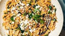 Lemon Spinach Orzo with Feta