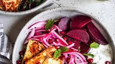 Lemony Veggie & Fried Halloumi Bowls