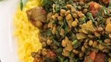 Lentil Spinach Keema and Saffron Rice