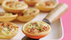 Little ham, cheese & chive quiches