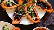 Loaded Black Bean Sweet Potato Boats