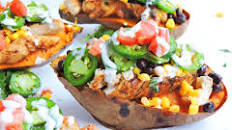 Loaded Spicy Southwest Chicken Sweet Potatoes