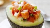 Lomi Lomi Salmon in a California Avocado Half