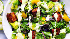 Mango Avocado Salad with Blackened Tofu