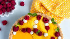 Mango Curd Tart with a Coconut Crust