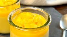 Mango Pudding Cups with Mango Sauce