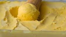 Mango ice cream with ice cream maker