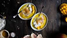 Mango pomelo sago, with haupia.