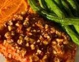 Maple Pecan Crusted Salmon with Green Beans & Sweet Potato Carrot Mash
