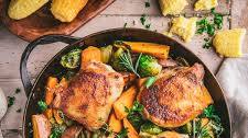 Maple Roasted Chicken Thighs with Vegetables