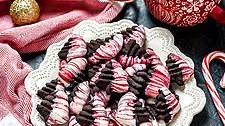 Marbled Dark Chocolate Peppermint Spritz Cookies