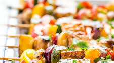 Marinated Tofu Veggie Skewers