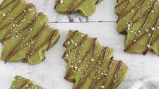 Matcha-Almond Shortbread Trees