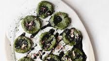 Matcha Palitaw with Black Sesame Rosewater Drizzle