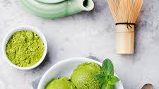 Matcha and white chocolate ice cream