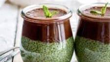 Matcha mint chocolate chia pudding