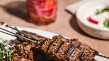 Mediterranean Ground Beef Kabobs with Whipped Feta