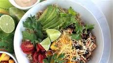 Mexican Fiesta Rice Bowl with Mango Salsa