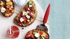 Mixed tomato and bocconcini bruschetta