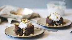Molten Chocolate Cake with Coconut Whipped Cream and Pistachios (dairy-free, paleo)