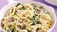 Mushroom, herb and spinach fettuccine