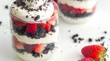 No Bake Strawberry Oreo Cheesecake Cups with Greek Yogurt
