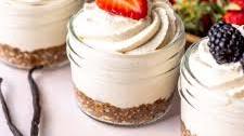 No Bake Vanilla Bean Cheesecake Jars with Cottage Cheese