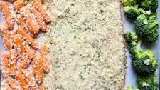 One Pan Baked Herb and Parmesan Salmon With Vegetables
