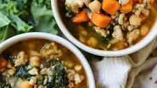 One-Pot Turkey Soup with Kale, Chickpeas, and Sweet Potatoes