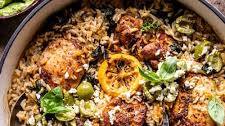 One Skillet Greek Lemon Chicken and Rice