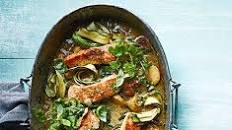 One-pan Thai green salmon