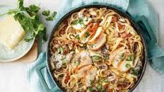 One-pot creamy chicken and mushroom carbonara recipe