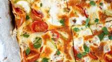 Oven Baked Frittata with Goat Cheese, Zucchini and Cherry Tomatoes