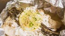 Oven Baked Halibut in Foil with Lemon