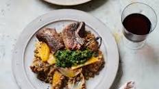 Ox tongue with orange lentils