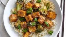 Pan Fried Sesame Tofu with Broccoli