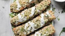 Parmesan-Herb Crusted Salmon With Creamy Dill Sauce
