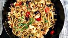 Pasta with Salmon, Olives, Cauliflower in Twenty Minutes