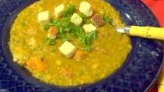 Pea Soup With Chorizo and Chipotle Peppers