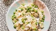 Pea and lemon risotto with ricotta