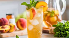 Peach Green Tea Sparkler Mocktail Recipe