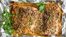 Pecan Crusted Honey Mustard Salmon in Foil