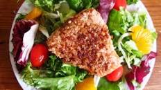 Pecan Salmon Salad with Honey Mustard Dressing